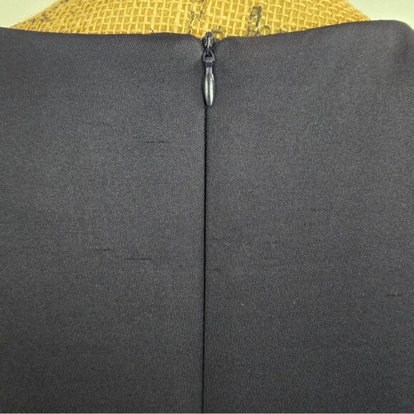 Connected Apparel Navy & Aqua Midi Dress w Front Lace Panel Sz 10 - Picture 5 of 9